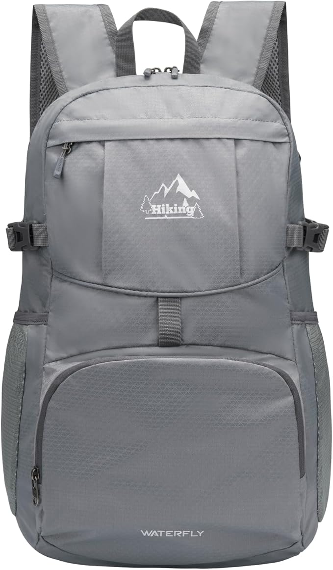 WATERFLY Hiking Foldable Daypack Backpack: 25/35L Ultra Lightweight Packable Waterproof Outdoor Travel Day Pack for Women Men