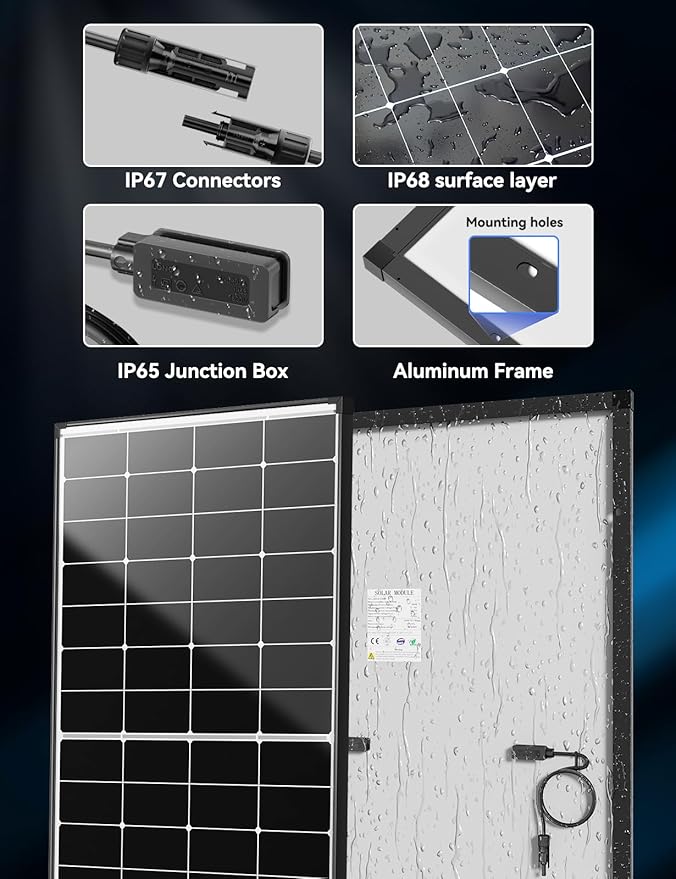 660 Watt Solar Panel,25.4% High Efficiency Perovskite Solar Cells,10BB Hidden Busbar Technology,12v/24v Solar Panels for Off-Grid Systems, RV, Boat, Cabin, Backup Power