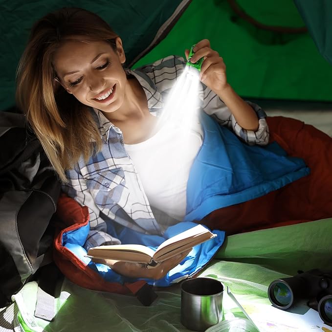 Treela 36 Pcs Hand Crank Flashlights Operation Christmas Bulk Items Squeeze Flashlight No Battery Required Torchlight 3 Powered Charging for Emergency(Green, Blue, Yellow, Grey)