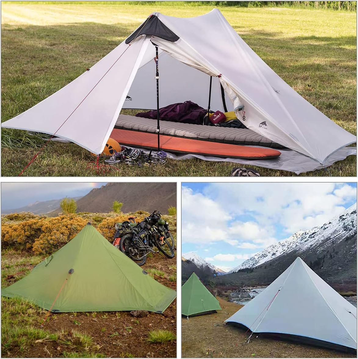 Ultralight Tent 3-Season Backpacking Tent 1 Person/2 Person Camping Tent, Outdoor Lightweight