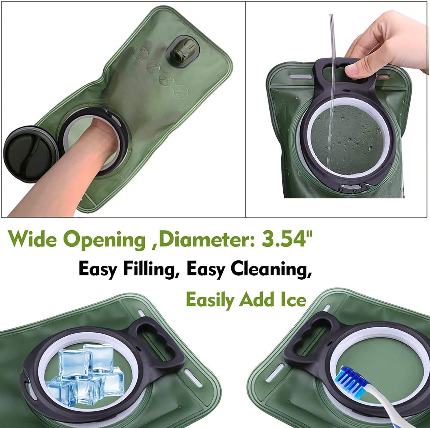 Hydration Bladder, 2L Water Bladder for Hiking Backpack, BPA-Free Leak Proof Water Reservoir