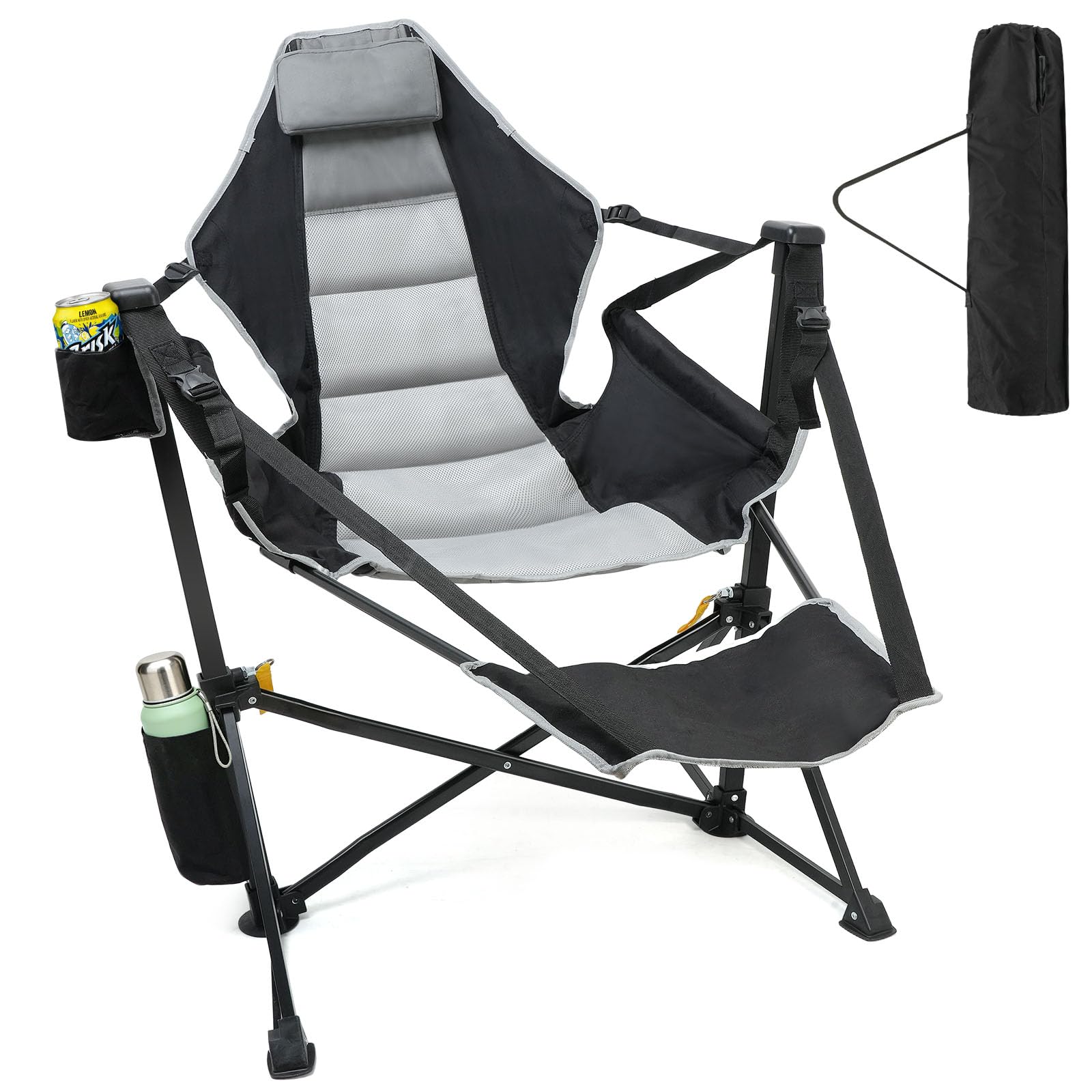 Suteck Hammock Camping Chair with Footrest,500LBS Oversized Swinging Chairs