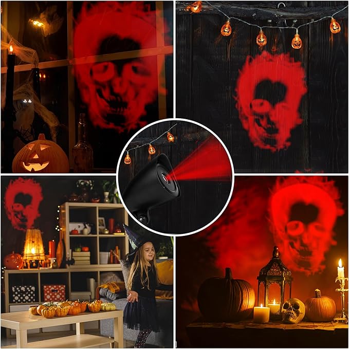 Halloween Projector Lights, Red Skull Projector LED Light, Waterproof Holiday Decoration for Party Yard Garden Outdoor Indoor Landscape Halloween Lights