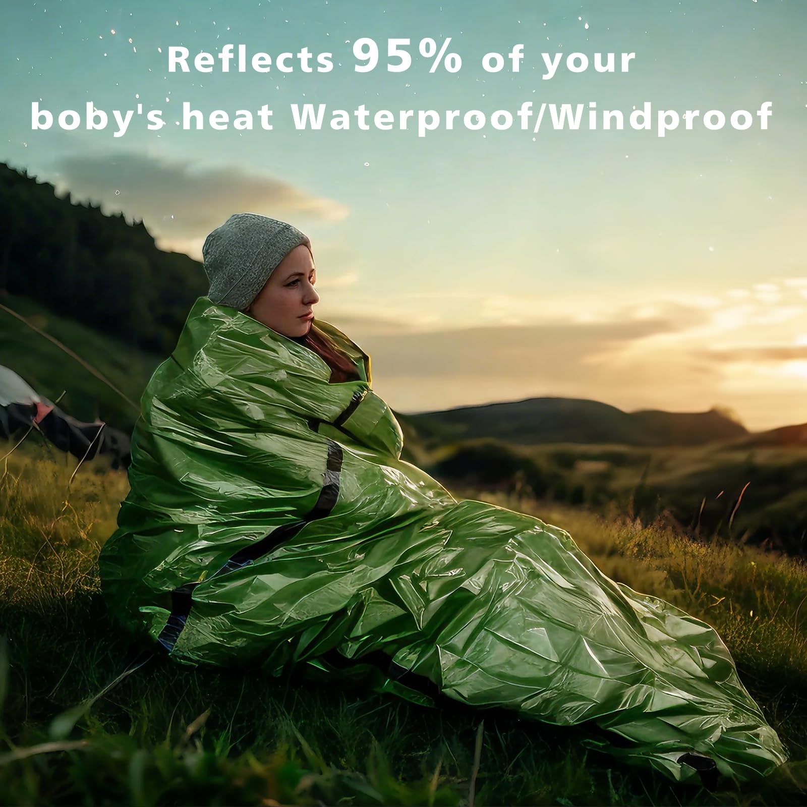 Zmoon Emergency Sleeping Bags 2 Pack Portable Waterproof Thermal Bivy Sacks