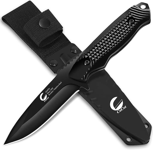 Survival Knife, Fixed Blade Knife with Sheath for Beginners, EDC 4-Inch High Grade Stainless Steel Small Knife, Good for Carving, Camping, Fishing, Survival, Outdoor
