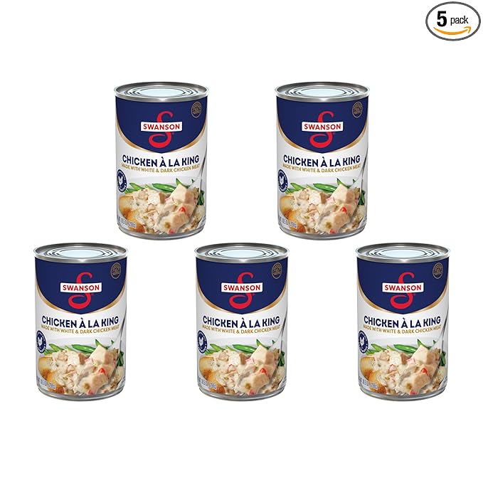 Swanson Canned Chicken a la King With White and Dark Chicken Meat, 10.5 OZ Can (Pack of 5)