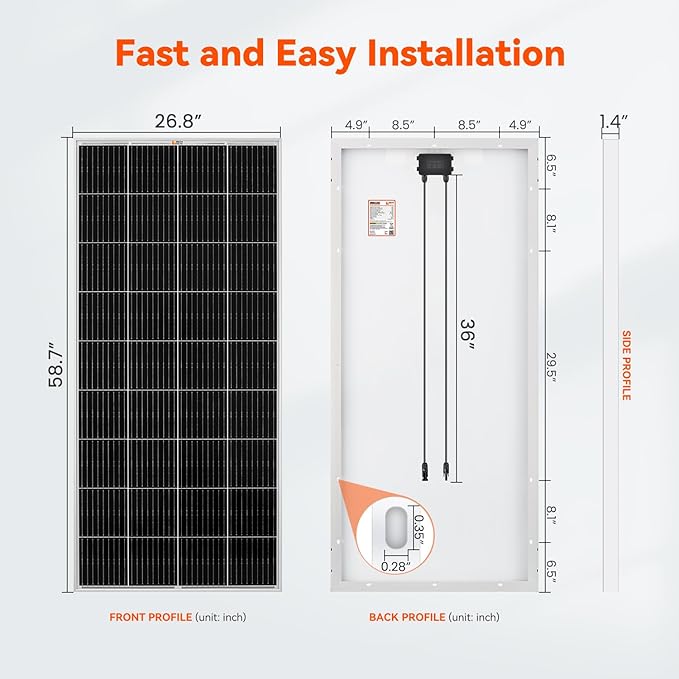 RICH SOLAR 1200 Watt 24V Solar Kit Contains 6 High Efficiency 200W Monocrystalline Panels with 9 Busbars and 60A MPPT Controller