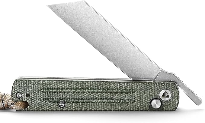 Japanese Higonokami Razor Button Lock Folding Pocket Knife for Men or Women, EDC Tool Camping Outdoor Knives with Pocket Clipï¼?.2" 10Cr15CoMoV Blade and Micarta Handle Hydra-04G