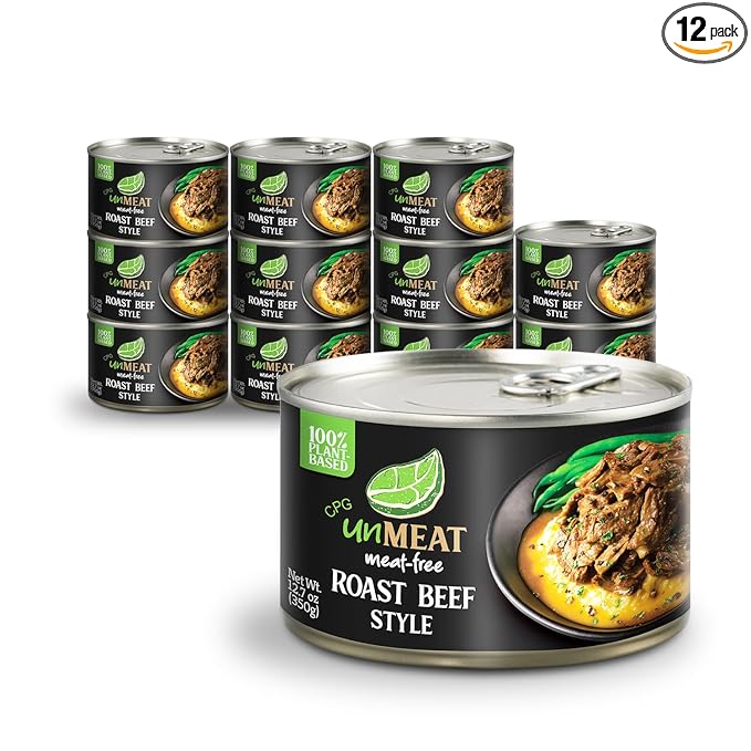unMEAT Plant Based Meat | Easy to Prepare Plant Based Protein | Vegan Meat with Less Calories, Roast Beef Style, (Pack of 12)