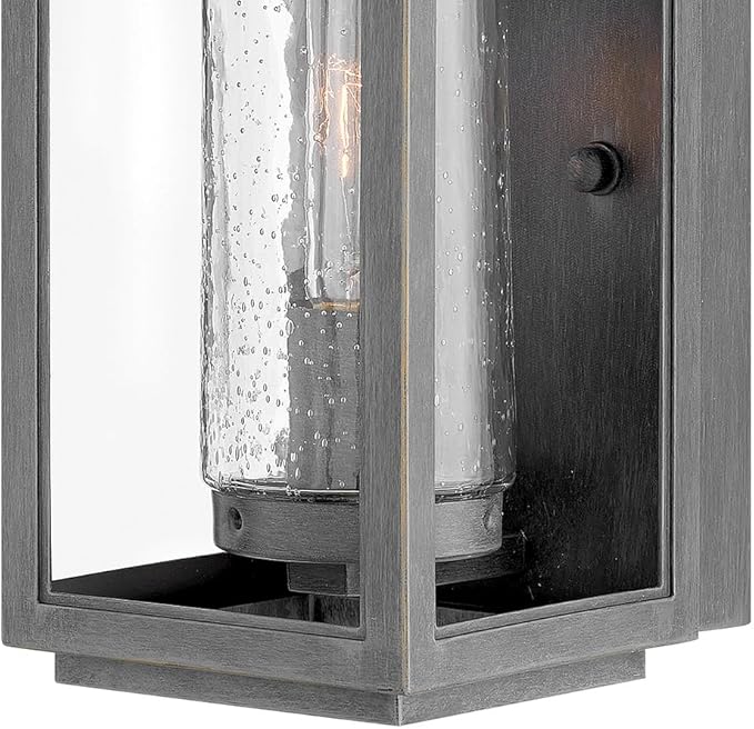 Hinkley Atwater Medium Wall Mount Outdoor Lantern - Composite, Clear Seedy Glass, Anti-Fade - Ash Bronze Finish
