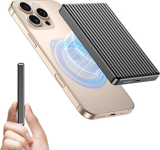Magnetic Power Bank,Ultra Slim Wireless Portable Charger 10000mAh,20W PD Magnetic Power Bank Fast Charging,USB C in&Out Powerbank for iPhone 16/15/14/13/12 Pro Max