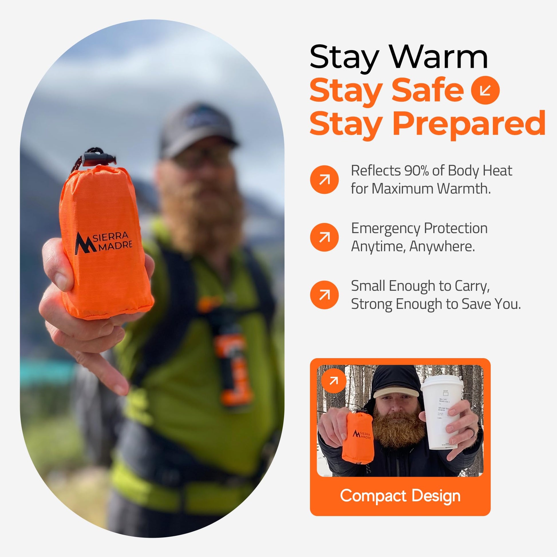 Sierra Madre Emergency Sleeping Bag, Waterproof Thermal Bivy Sack Pack 10