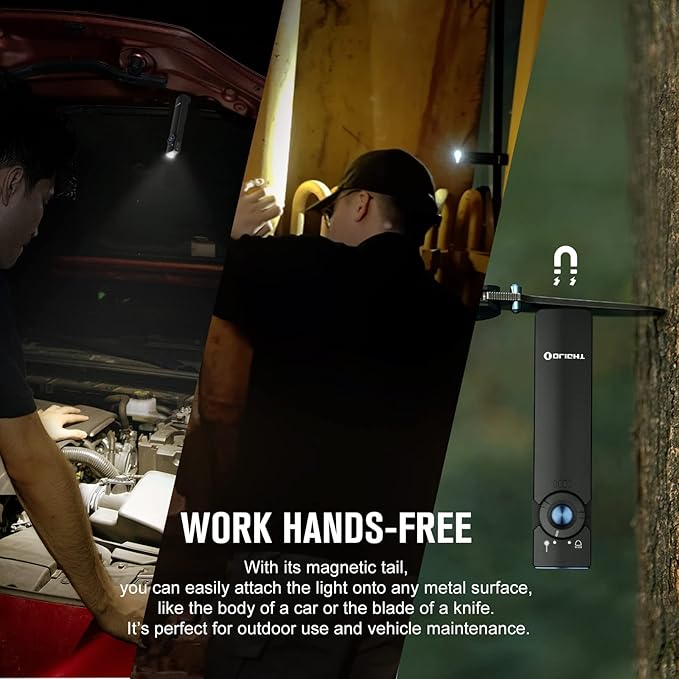 OLIGHT Arkfeld EDC Flat Flashlight, 1000 Lumens White LED Light with Green Beam Combo, Power by Rechargeable Built-in Battery for Outdoors, Emergency, Work (Black NW)