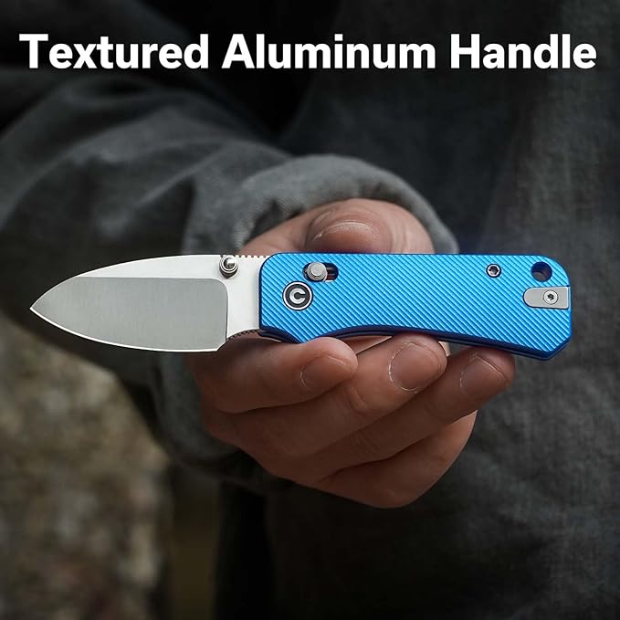CIVIVI Small Pocket Knife for EDC, Baby Banter 2 Crossbar Lock folding Knife with 2.34" Nitro-V Blade Aluminum Handle, Titanium Thumb Stud Opener C23074-1
