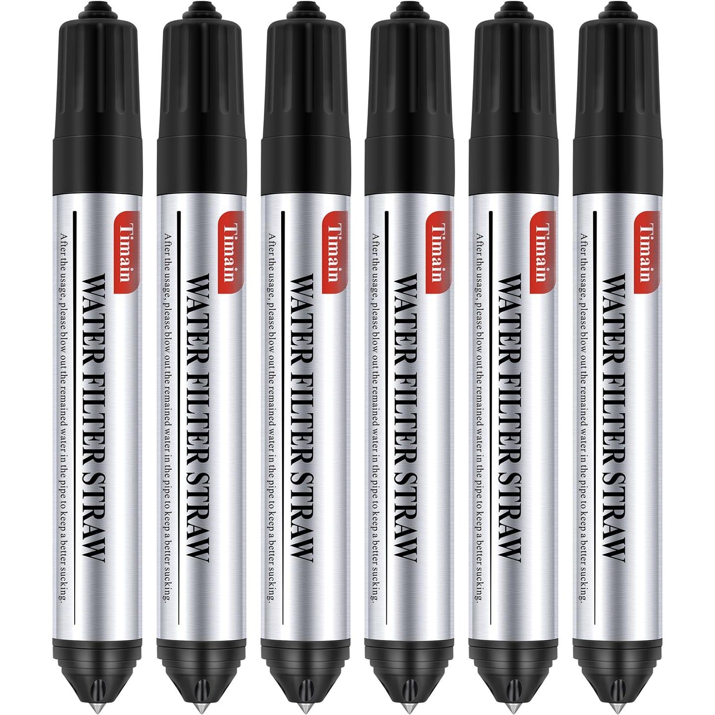 Timain 6 Pack Mini Water Filter Straws,Water Purifier Survival for Emergency Preparedness,Break