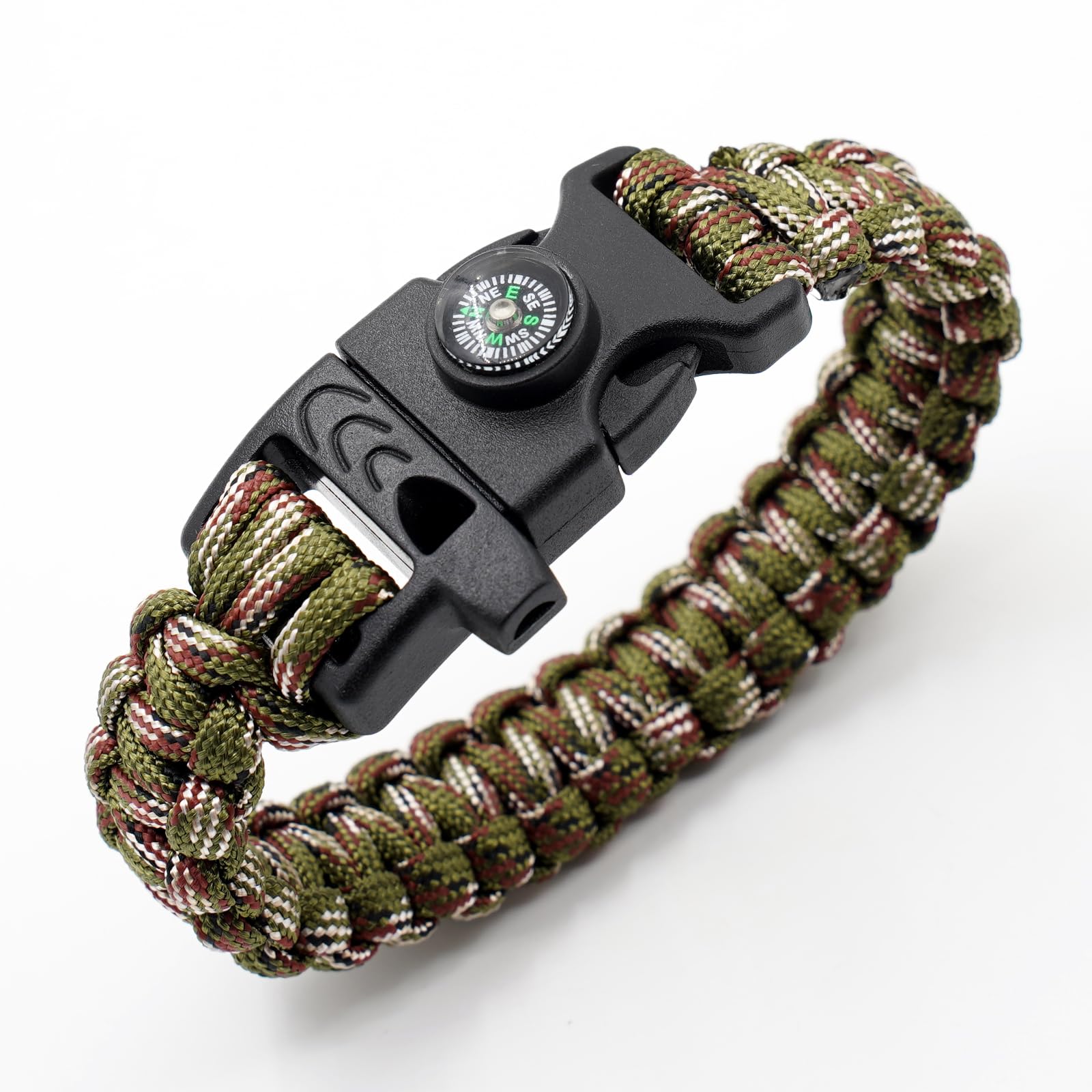 RLXMARTD 8 Pack Emergency Survival Bracelet with Whistle and Compass,Survival Kit,Wildness