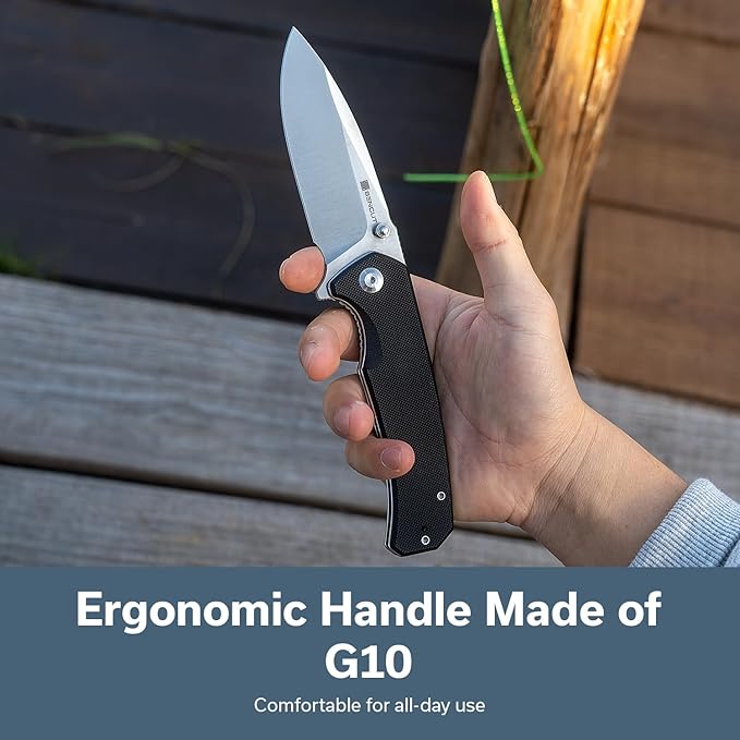 SENCUT Skarnax Pocket Knife for Men, Folding Knife with 3.79" 9Cr18MoV Blade & G10 Handle, Lightweight Everyday Carry, Camping, Hunting, Outdoor (Black)