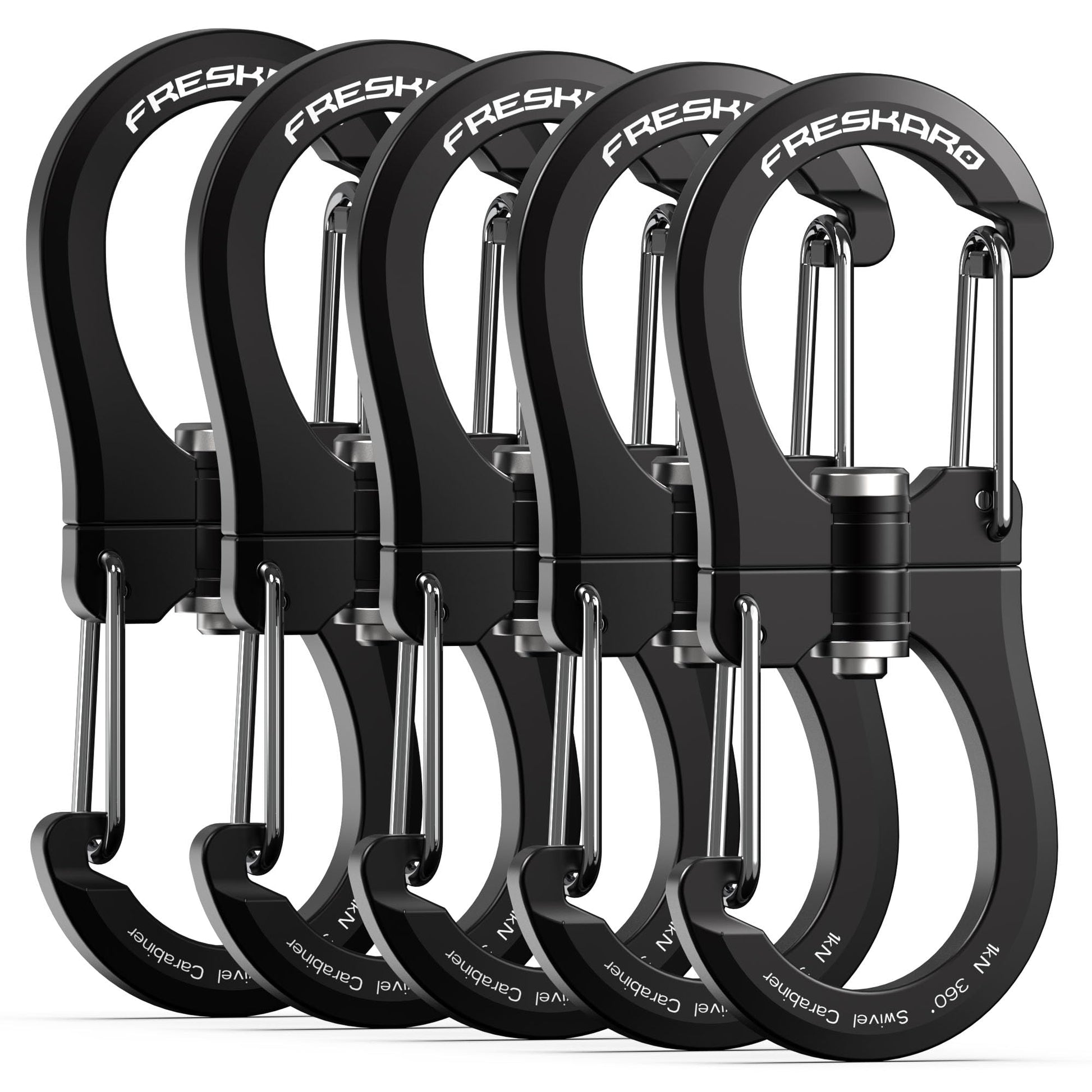 FresKaro 1kN Swivel Carabiner Clip, Heavy Duty Double-Ended Wire gate Carbineers, Small Non Locking