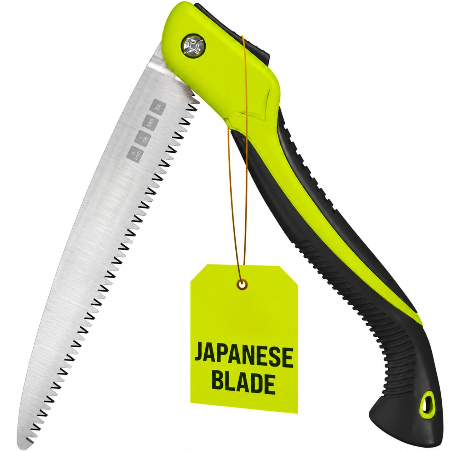 Folding Camping saw 11 Inch - Heavy Duty Pruning Saw with Triple-Cut SK5 Blade, 7 TPI Razor Teeth