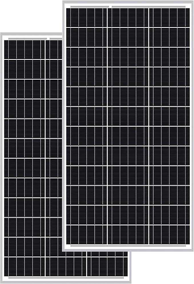 2-Pack ExpertPower 100 Watt 12 Volt Monocrystalline Solar Panel, Compact Design 35.43 x 22.83 x 1.18 in, High Efficiency Module PV Power for Battery Charging Boat, Caravan, RV, Off Grid Applications