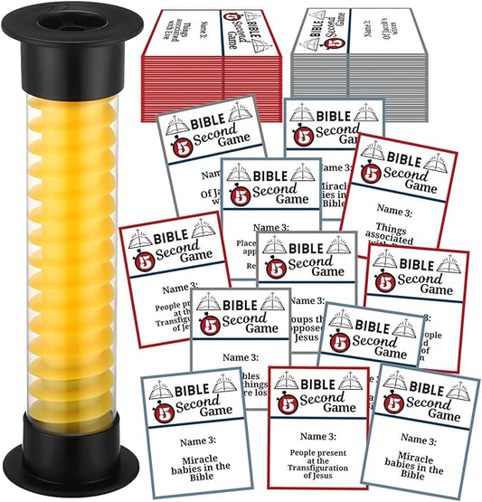 Leitee Christmas 5 Second Game Question Cards and 5 Second Hourglass Family Card Game Simple Questions for Party Travel Night Sleepovers Think Fast and Shout Out Answers (135 Pcs,Modern Style)