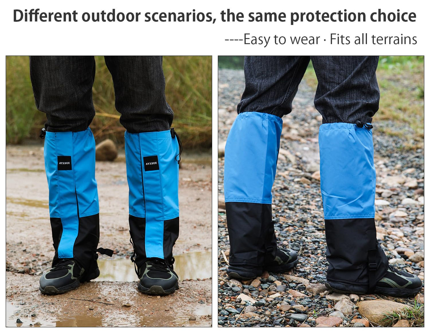 Winter Snow Gaiters for Hiking - Waterproof Ankle Covers for Snow Trekking, Skiing - Universal Fit