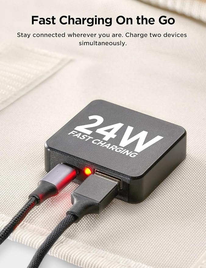 Litheli 24W Portable Solar Panel Charger with Bag, Foldable USB-C & USB-A Solar Power Bank for Phone, Camping, Hiking, RV, Emergency Use, IP68 Waterproof with Adjustable Kickstand