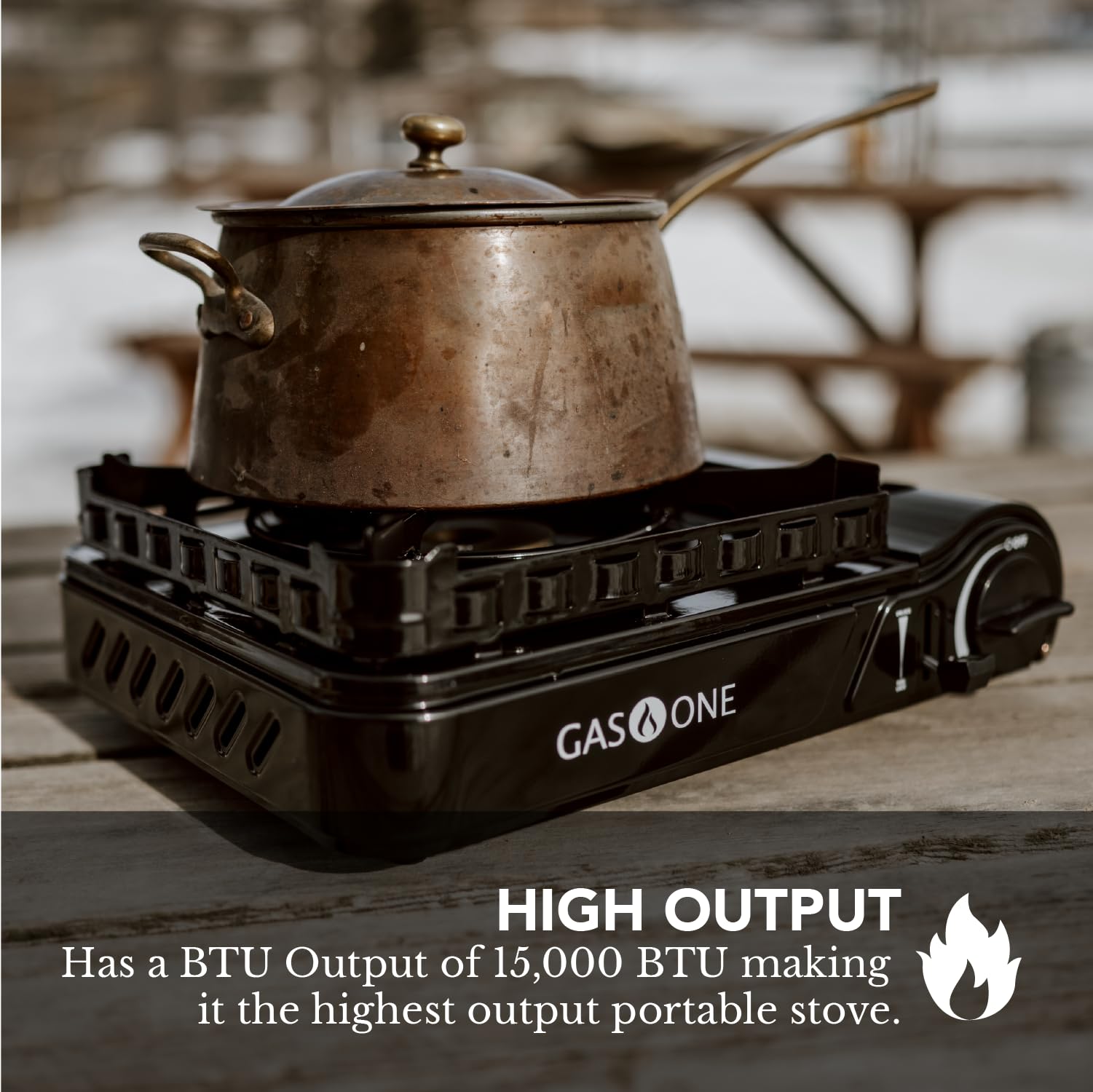 GasOne 15,000 BTU Propane or Butane Stove Dual Fuel Stove Portable Camping Stove - Patented - with