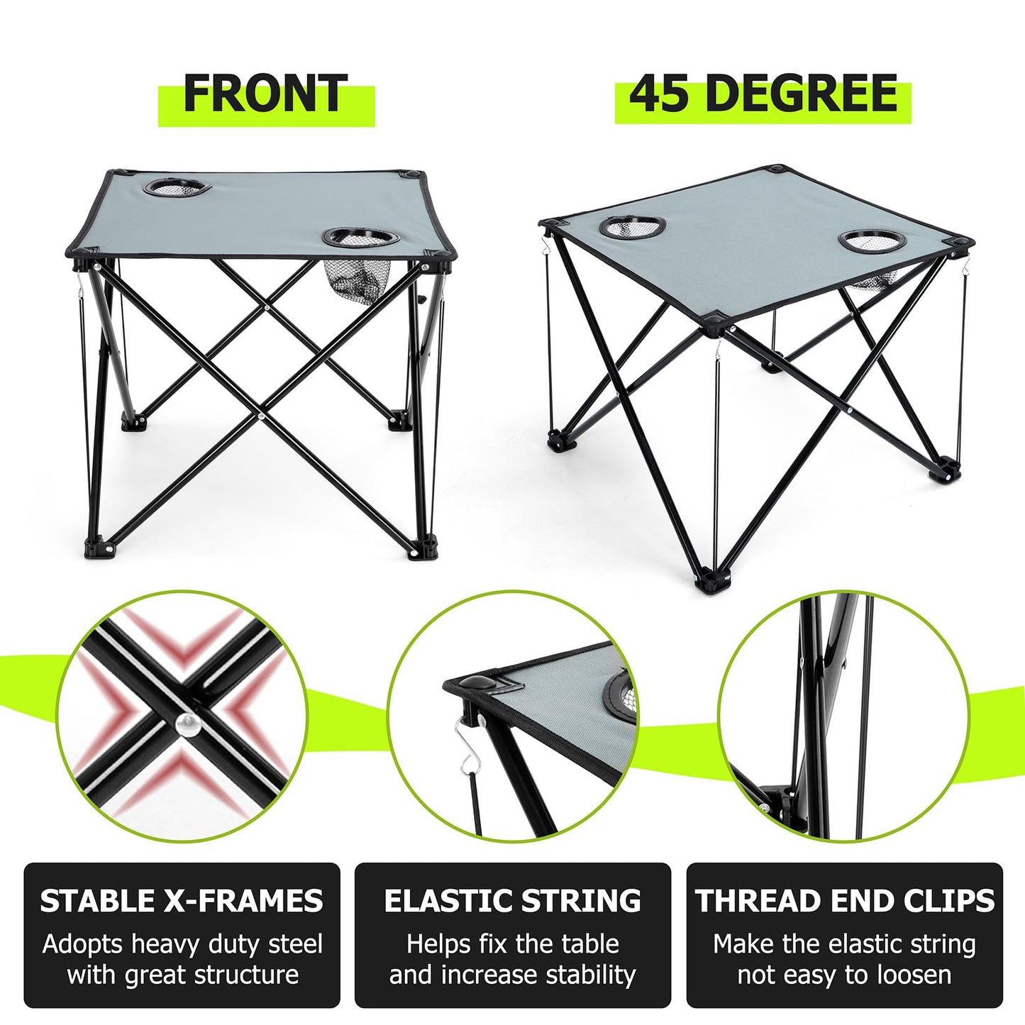 Joyfair Camping Lawn Chairs & Table Set, Large Beach Chairs for Outside