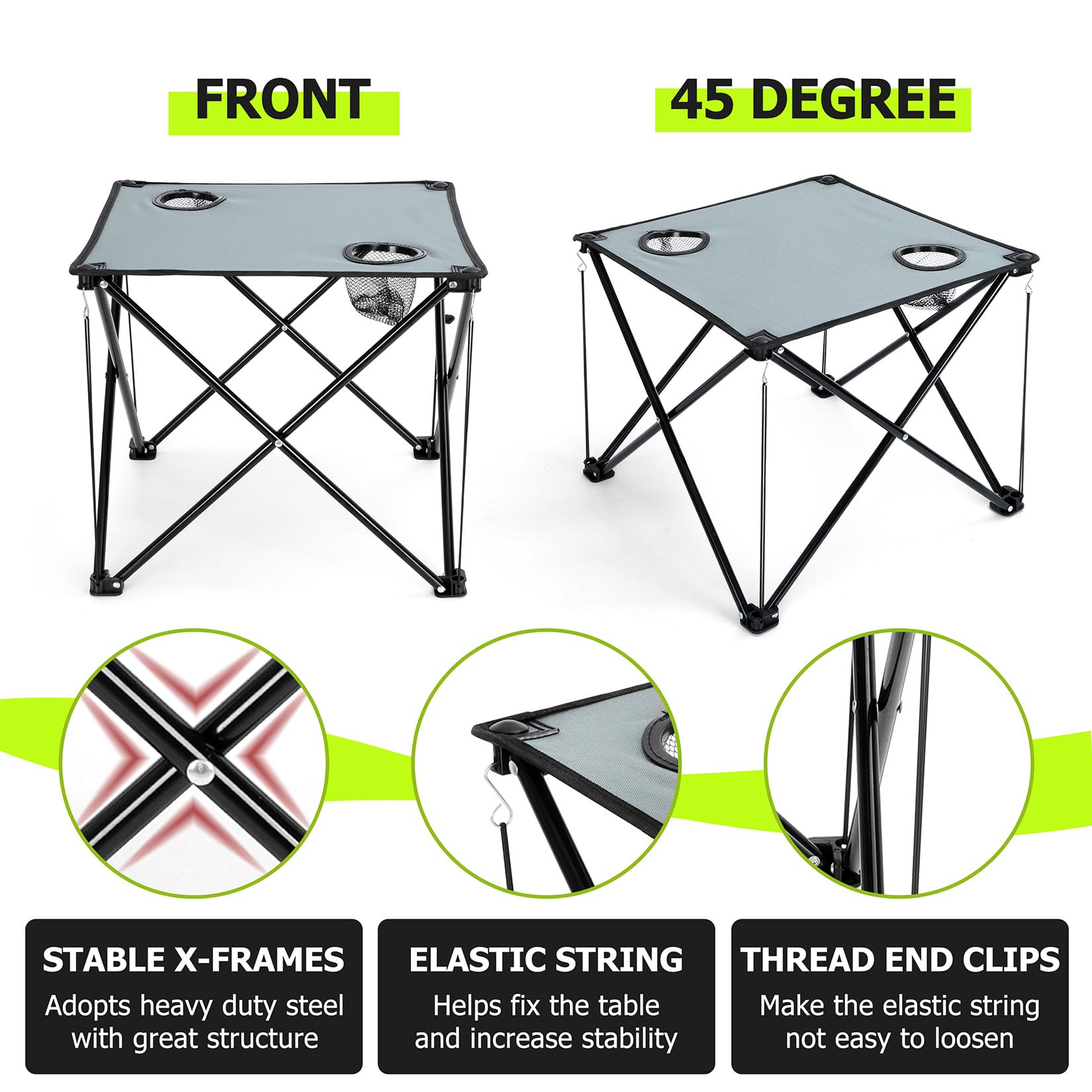 Joyfair Camping Lawn Chairs & Table Set, Large Beach Chairs for Outside