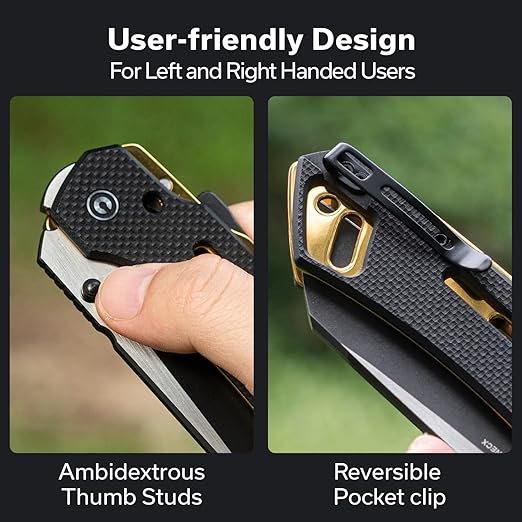 CIVIVI Buster FG Large Pocket Knife, Superlock Folding Knife for Men Women with 4.2" Nitro-V Blade G10 Handle, Designed by Snecx Tan C24052-1 (Black)