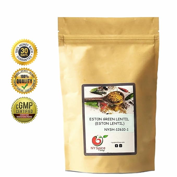 NY SPICE SHOP Eston Green Lentils ??1.5 lbs. (Pound) Green Lentils ??Dry Du Puy Style Lentils & Peas - All-Natural Plant-Based Protein for Soups, Salads, & Stews