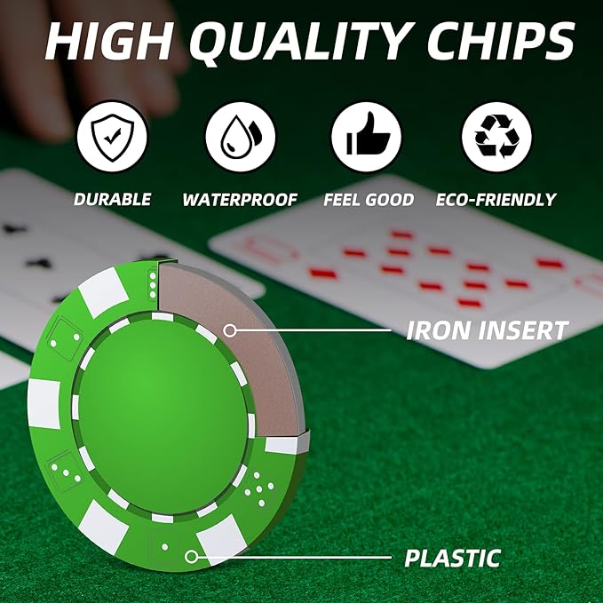 NOLIE Casino Poker Chip Set 200 300 PCS with Aluminum Case for Gambling(11.5 Gram)