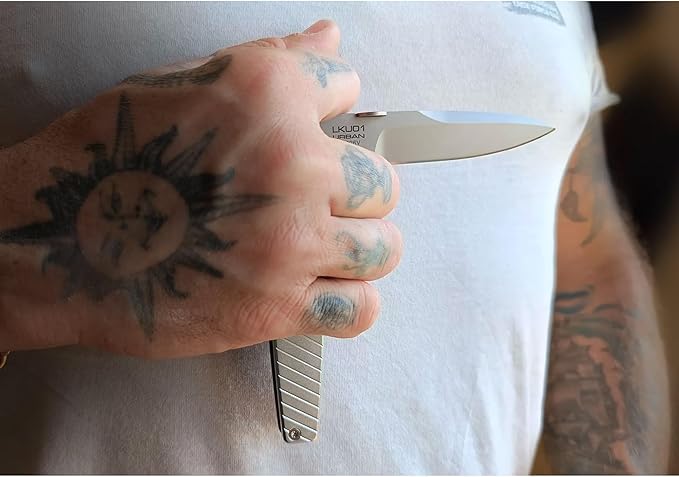 Extrema Ratio - LKU01 (Sideral), Folding Knife, Böhler N690 Steel Blade 58 HRC, Sandblast Finish, Smooth Aluminum Handle, Ergonomic Design, Durable Folding Knife, Italian Craftsmanship