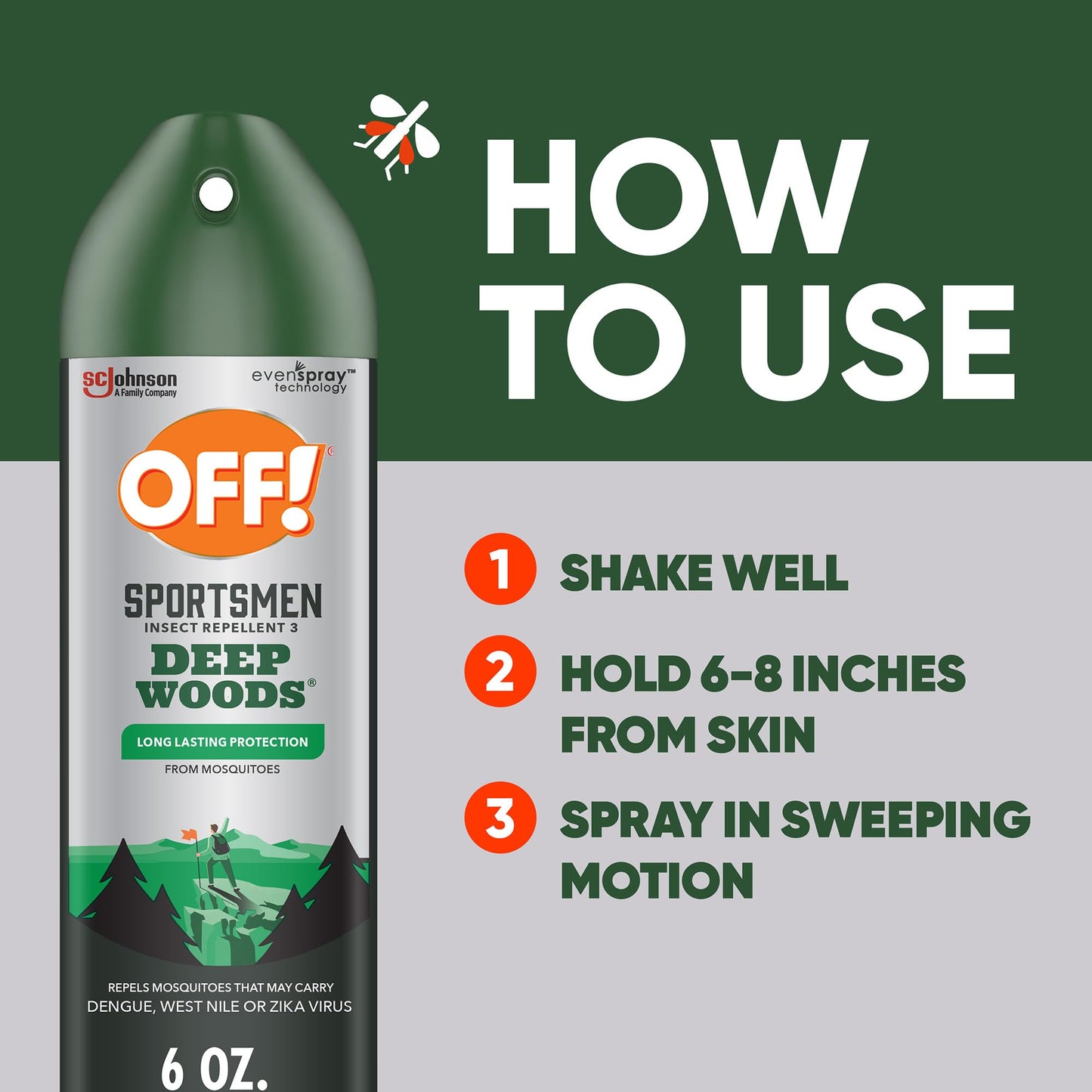 OFF! Deep Woods Sportsmen Insect Repellent Aerosol, Bug Spray Containing 30% DEET, Protects Against