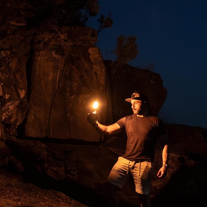 Fire-Maple Orange Camping Lantern Glass, Steel & Aluminum | Propane or Isobutane Fuel Canister Beautiful Lights | NO Mantles Needed | Propane Lanterns for Camping, Emergency Essential