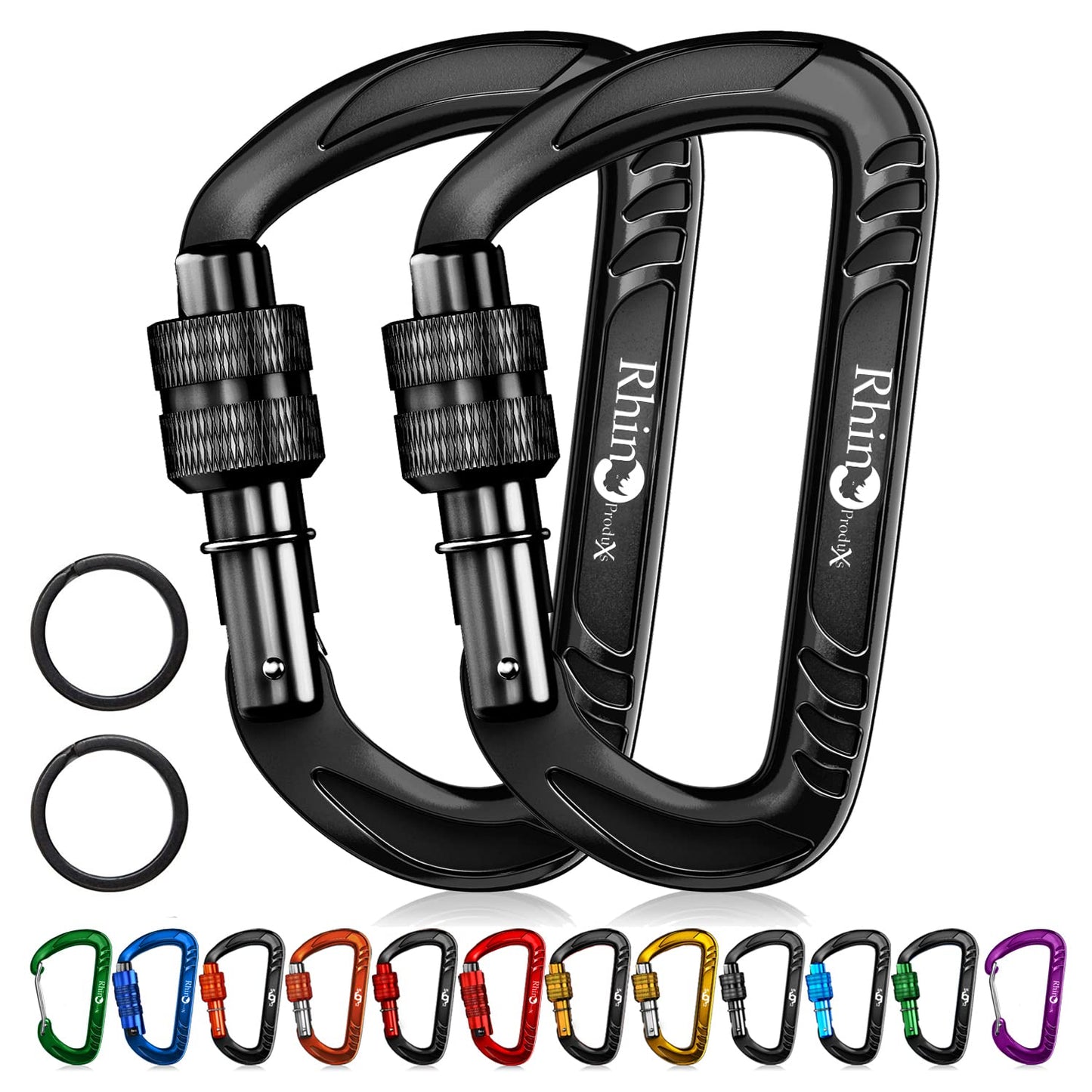 Rhino Produxs 12kN (2697 lbs) Heavy Duty Carabiner Clips
