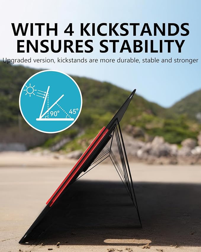 ELECAENTA 300W Solar Panel, 25% High Efficiency (Upgraded Version), Ultra Lightweight, Flexible and Foldable ETFE Portable Solar Charger for Power Station Generator Outdoors RV Camping Off Grid