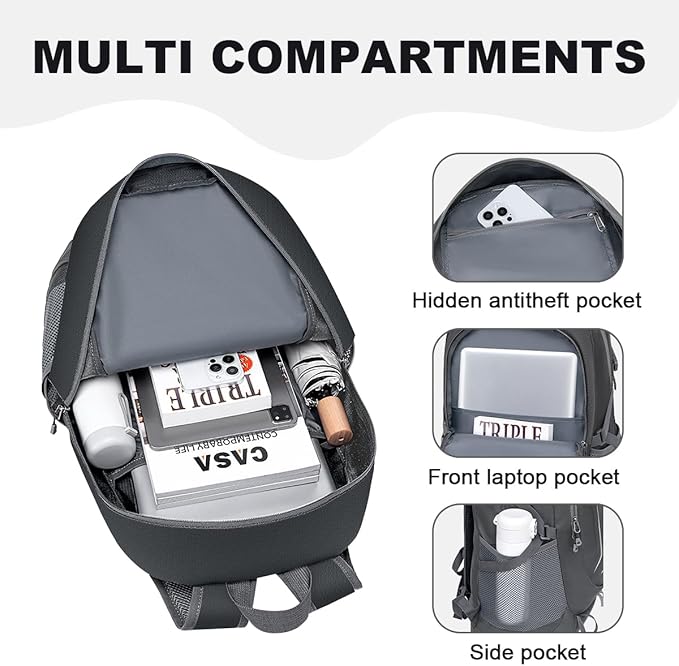 MIYCOO Backpack - Ultra Lightweight Packable Backpack for Travel Camping, 45L Hiking Back Pack Waterproof Foldable Daypack for Men Women Grey