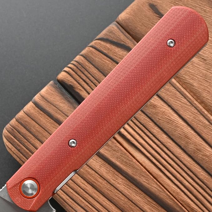 FF6 Folding Knife,D2 Steel Blade G10 Handle EDC Tool Knife for Camping,Hiking,Hunting,Fishing(Brown)