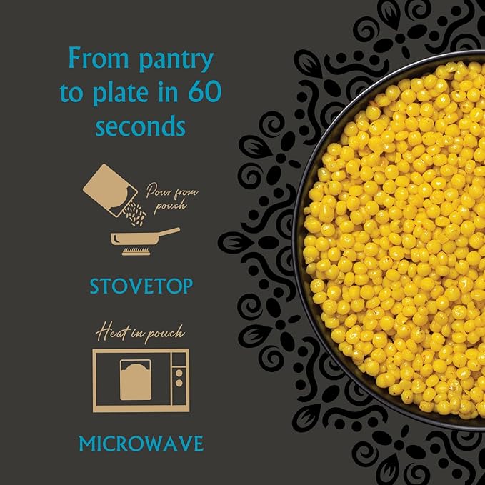 Mina Pearl Couscous, With Turmeric & Ginger, Ready to Eat, Couscous Pearls, Microwavable Meals & Side Dishes, Vegan Protein, Non-GMO, Kosher, 7 oz (Pack of 6)