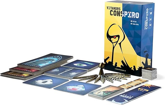 Vita Mors: Conspiro ??Pocket-Size Deluxe Travel Board Game, 5-10 Players, Language-Free Hidden-Role Strategy in 40 Minutes, Zero Elimination, Premium Metal Pieces