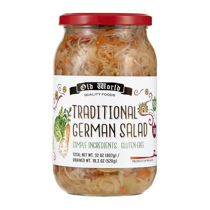 Old World Quality Foods Pickled Veggie Variety Pack ??3 Jars (1 Beets, 1 Mushrooms, 1 German Salad) ??All Natural & Gluten-Free (Mixed 3-Pack (1 of Each Flavor))