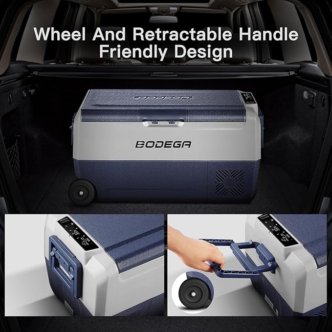 BODEGACOOLER 12 Volt Car Refrigerator,64 Quart Portable Car Freezer Fridge Bluetooth Control,(60L) -4℉-68℉ Electric Cooler 12/24V DC and 100-240V AC for Travel,Camping,RV,Boat Road Trip Tailgating