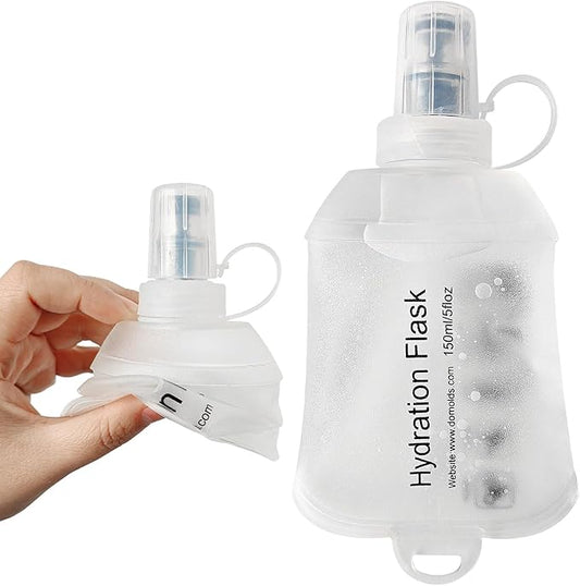 150ml Soft Flask, Soft Water Bottle for Hydration Packs, Running, Hiking, Cycling and Climbing - White