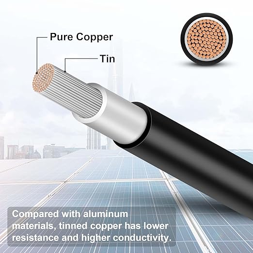 40FT 10AWG Solar Panel Extension Cable with Female and Male Connectors, Solar Cable for Solar Panels, Charge Controllers and Solar Generator (10AWG, 40FT)