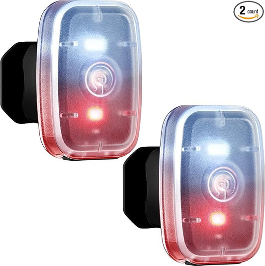 Mudder Running Lights for Runners Rechargeable LED Safety Lamps USB Rechargeable Clip on Strobe Bicycle Tail Lamps with 5 Modes Flashing Bike Lights for Night Riding Walking Hiking Pet Dog
