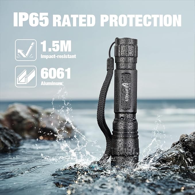 ULTRAFIRE Tactical Flashlight with Holster for Duty Belt, 1000 High Lumen Police Flashlight with Belt Holster, Rechargeable Law Enforcement Flashlight, 3 Modes Security Flashlights WF-501BX