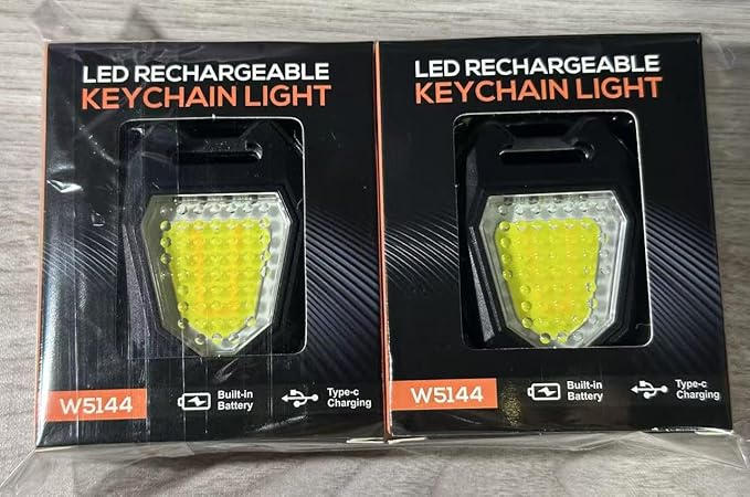 MAKDAK 2PC Keychain Flashlight Rechargeable Cob Keychain Work Light 7 Modes 1600Lumen High Lumen Flashlights for Emergencies,EDC