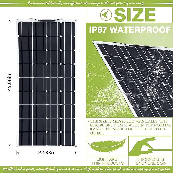 800 Watt Solar Panel Kit, with 40A Charge Controller 2 × 400 Watt Flexible Monocrystalline Solar Panel for 12-24V Battery Charging Car Battery Camper RV Boat